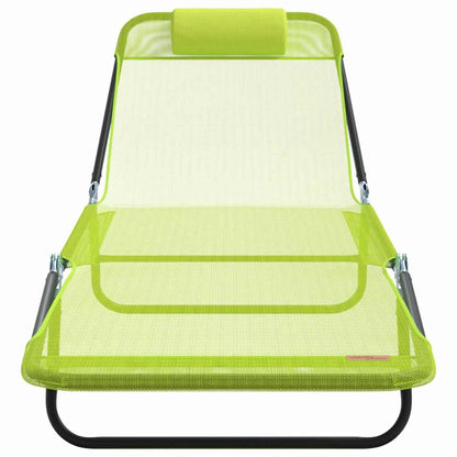 vidaXL Folding Sun Lounger Folding Green 182 x 55 x 85.5 cm Textilene 4