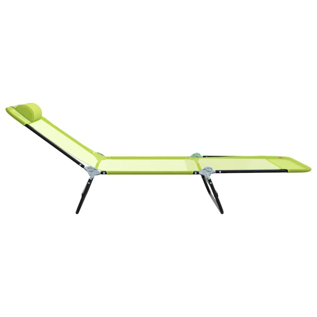 vidaXL Folding Sun Lounger Folding Green 182 x 55 x 85.5 cm Textilene 5