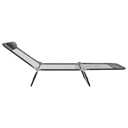 vidaXL Folding Sun Lounger Folding Grey 182 x 55 x 85.5 cm Textilene 5