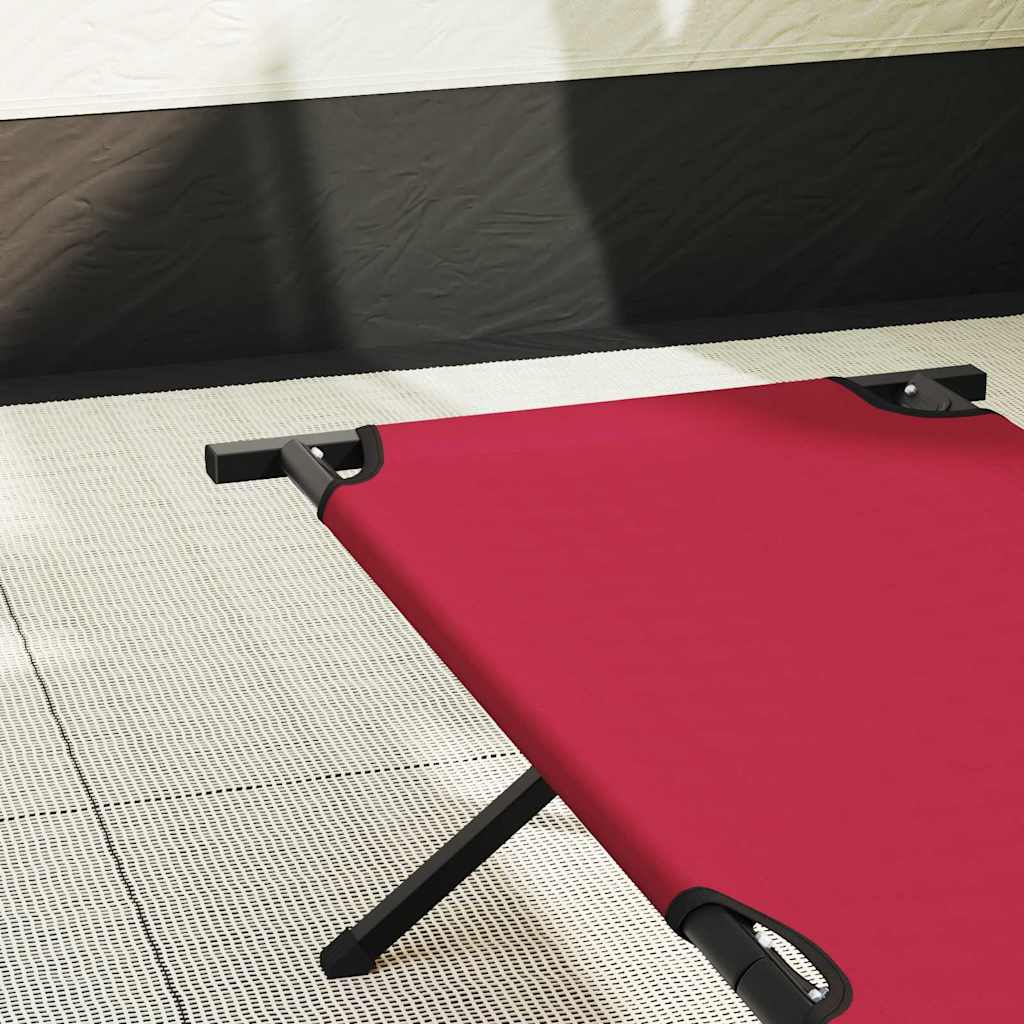 vidaXL Folding Camping Bed Folding Red 193 x 69 x 45 cm Oxford fabric 3