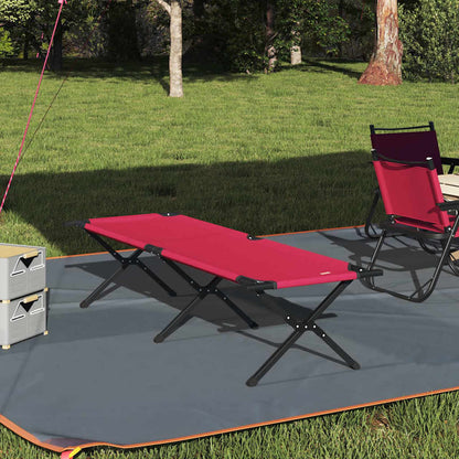 vidaXL Folding Camping Bed Folding Red 193 x 69 x 45 cm Oxford fabric 1