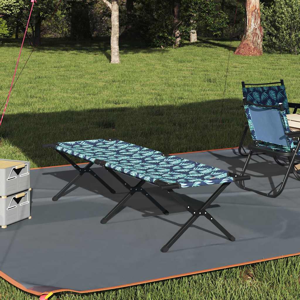 vidaXL Folding Camping Bed Leaf Forest 193 x 69 x 45 cm Oxford fabric 1