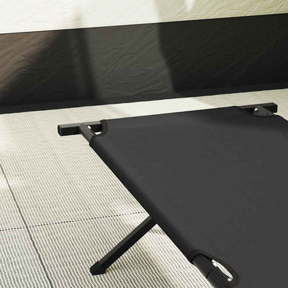 vidaXL Folding Camping Bed Manual Black 210 x 80 x 46 cm Oxford fabric 3