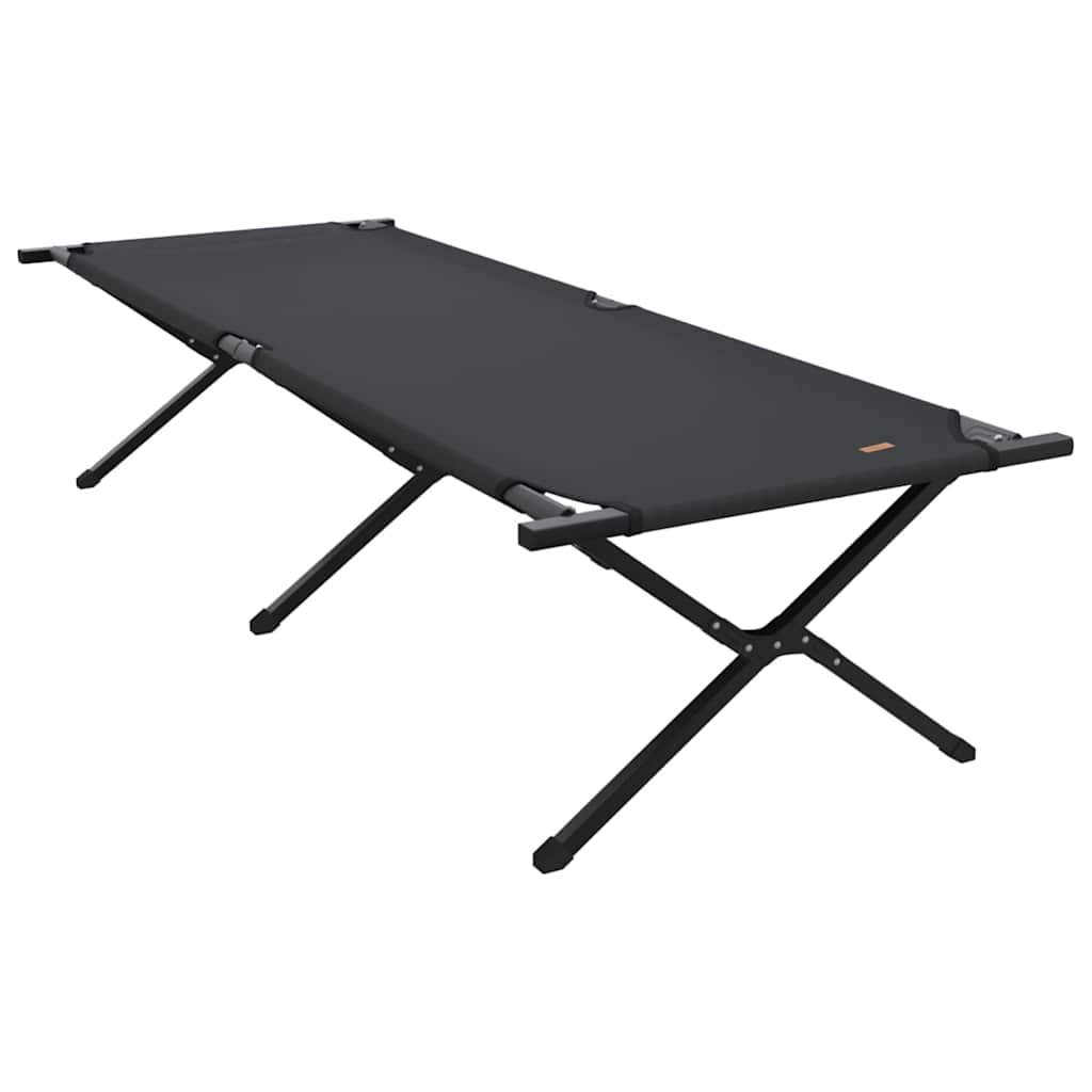 vidaXL Folding Camping Bed Manual Black 210 x 80 x 46 cm Oxford fabric 2