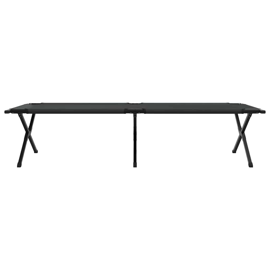 vidaXL Folding Camping Bed Manual Black 210 x 80 x 46 cm Oxford fabric 6