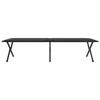vidaXL Folding Camping Bed Manual Black 210 x 80 x 46 cm Oxford fabric 6