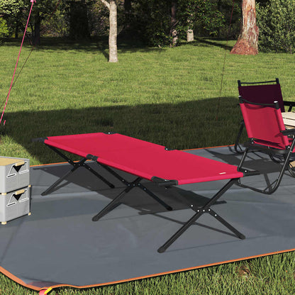 vidaXL Folding Camping Bed Folding Red 210 x 80 x 46 cm Oxford fabric 1