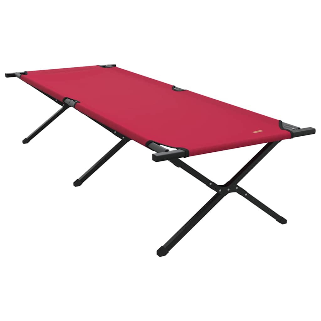 vidaXL Folding Camping Bed Folding Red 210 x 80 x 46 cm Oxford fabric 2
