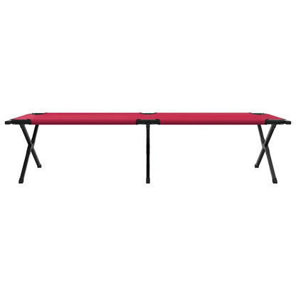 vidaXL Folding Camping Bed Folding Red 210 x 80 x 46 cm Oxford fabric 6