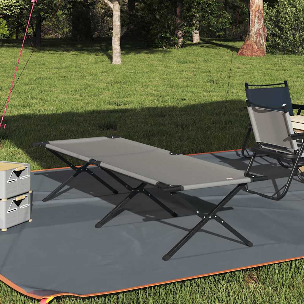 vidaXL Folding Camping Bed Folding Grey 210 x 80 x 46 cm Oxford fabric 1