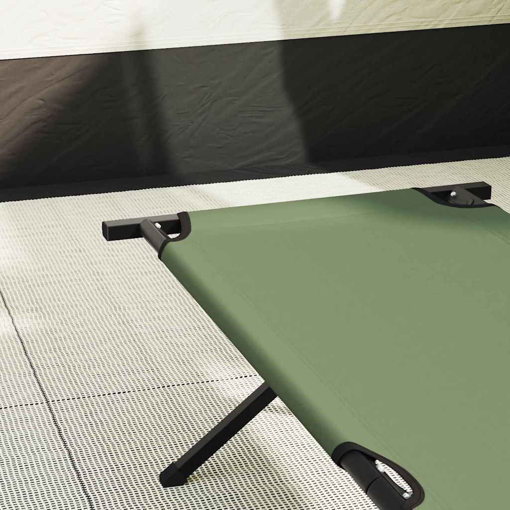 vidaXL Folding Camping Bed Manual Green 210 x 80 x 46 cm Oxford fabric 3