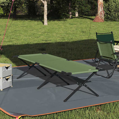 vidaXL Folding Camping Bed Manual Green 210 x 80 x 46 cm Oxford fabric 1