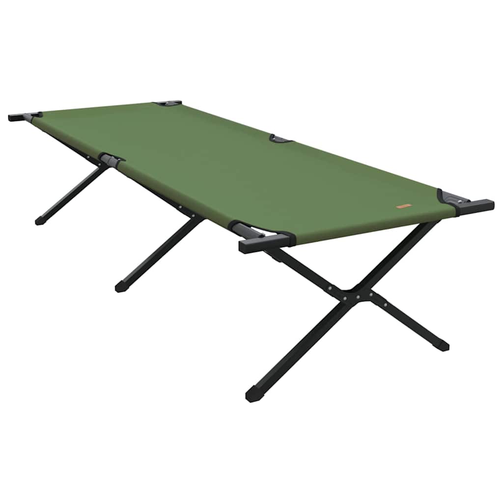 vidaXL Folding Camping Bed Manual Green 210 x 80 x 46 cm Oxford fabric 2