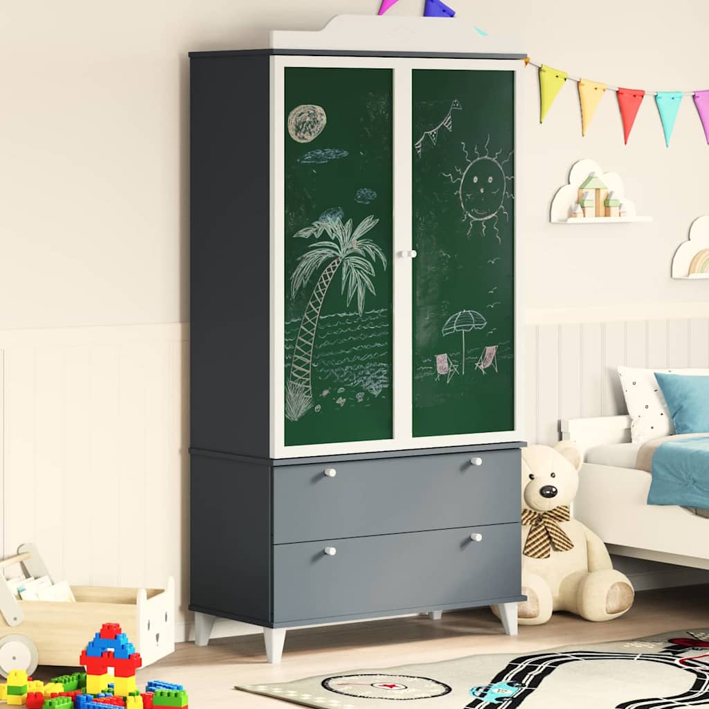 vidaXL Kids Creative Storage ROROS Grey and White 90 x 45 x 180 cm 4