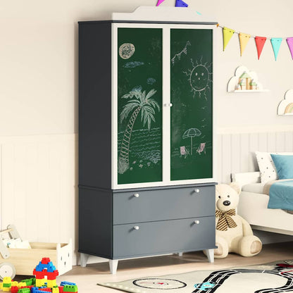 vidaXL Kids Creative Storage ROROS Grey and White 90 x 45 x 180 cm 4