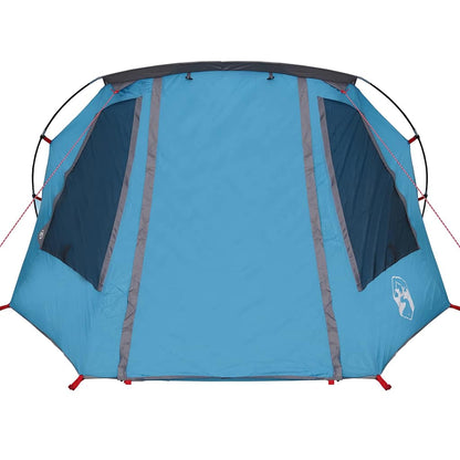 vidaXL Tunnel Tent 3-Person 3-Person Blue and Grey 6