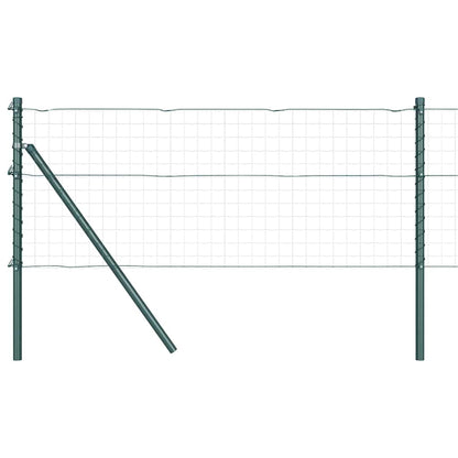 vidaXL Embedded Fence Post 13 pcs Green Powder-Coated Steel 2