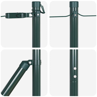 vidaXL Embedded Fence Post 13 pcs Green Powder-Coated Steel 6