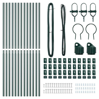 vidaXL Embedded Fence Post 13 pcs Green Powder-Coated Steel 4