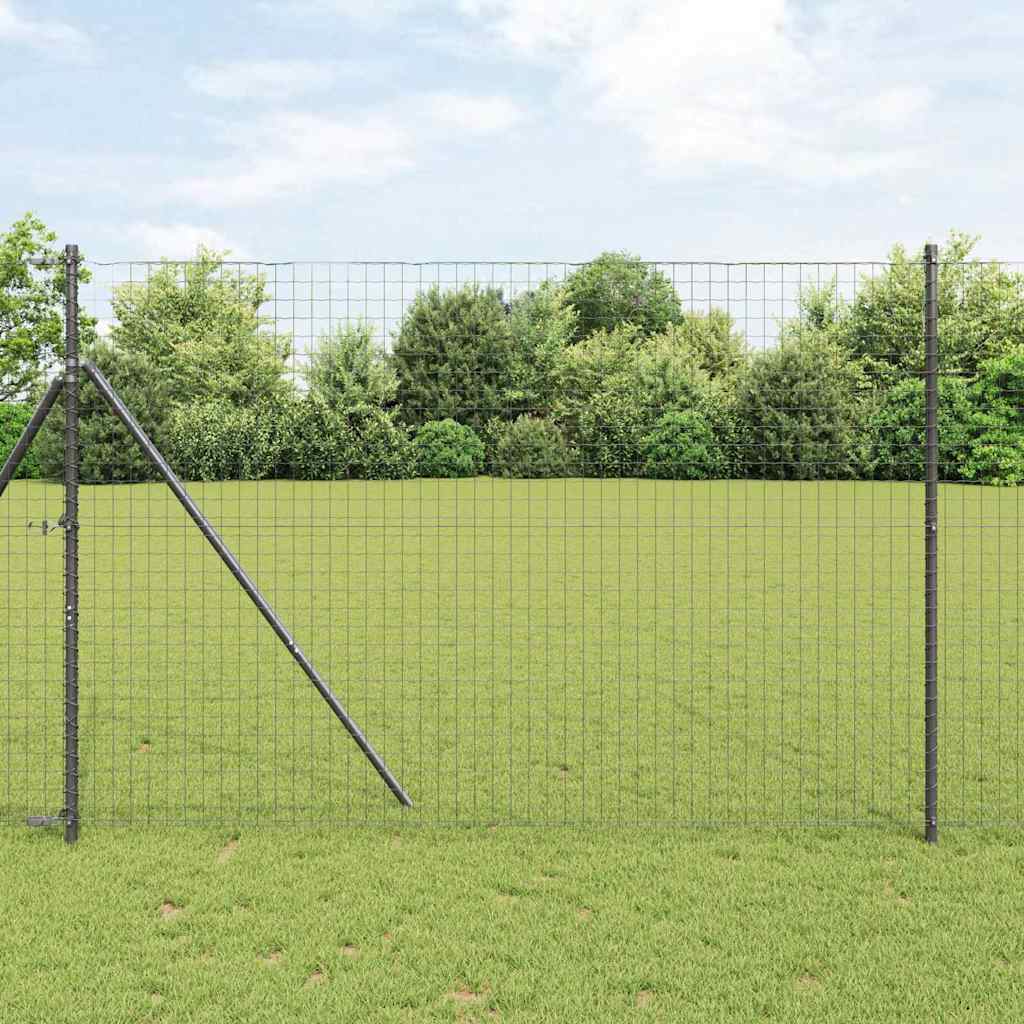 vidaXL Embedded Fence Post 13 pcs Grey Powder-Coated Steel 1