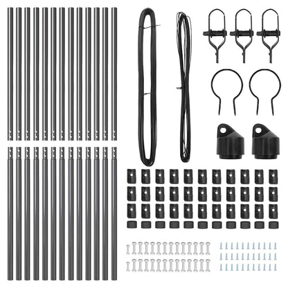 vidaXL Embedded Fence Post 13 pcs Grey Powder-Coated Steel 5