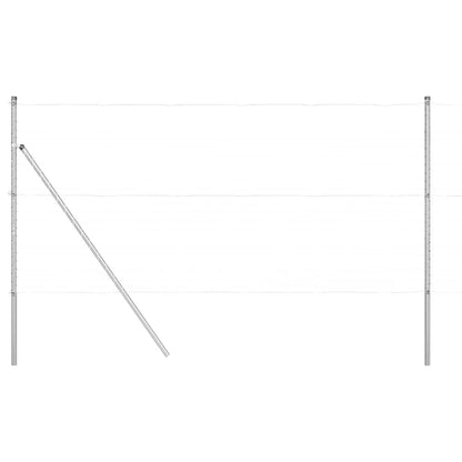vidaXL Embedded Fence Post 13 pcs Silver Powder-Coated Steel 2