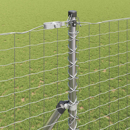 vidaXL Embedded Fence Post 13 pcs Silver Powder-Coated Steel 3