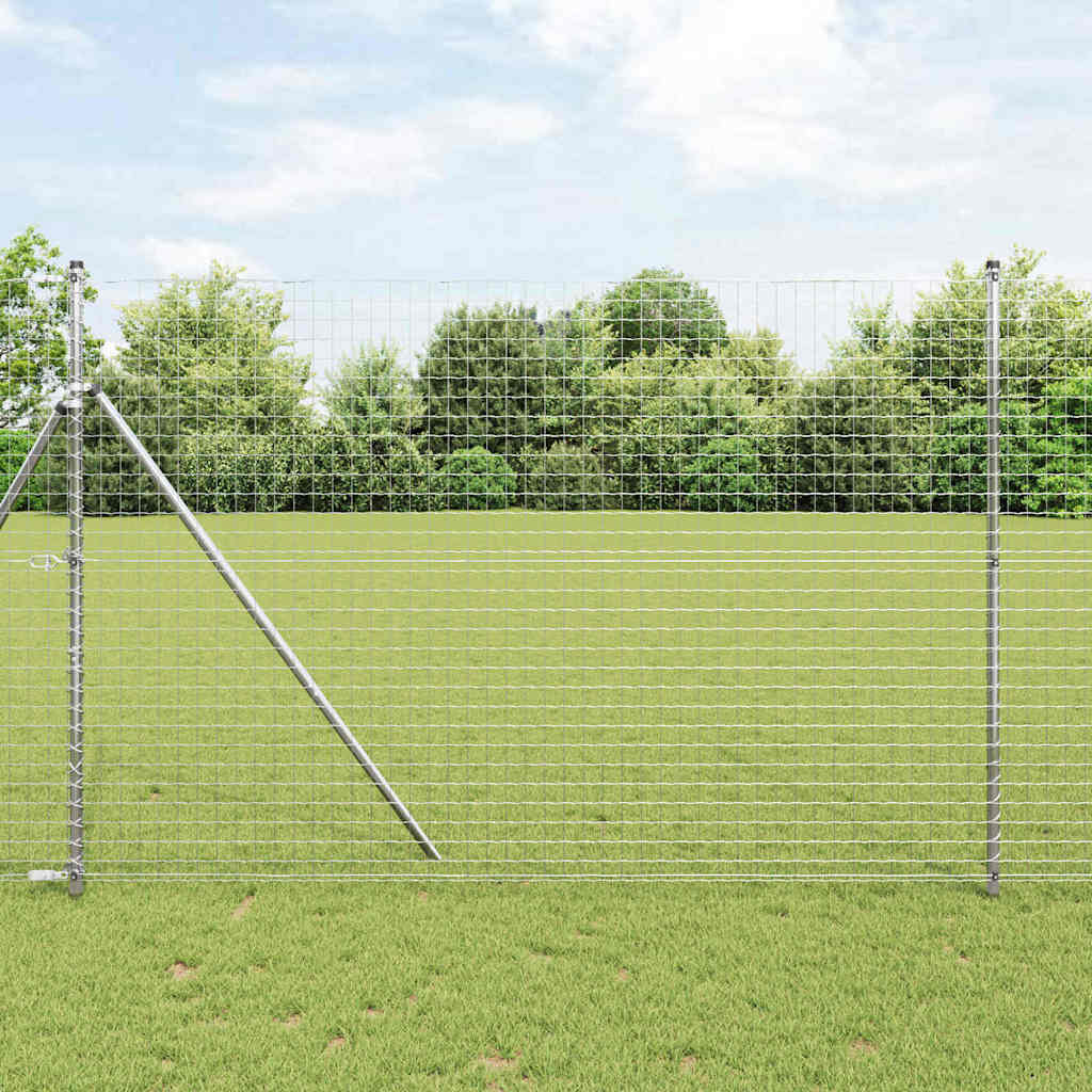 vidaXL Embedded Fence Post 13 pcs Silver Powder-Coated Steel 1