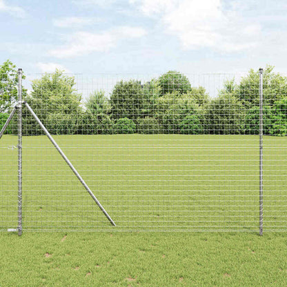 vidaXL Embedded Fence Post 13 pcs Silver Powder-Coated Steel 1