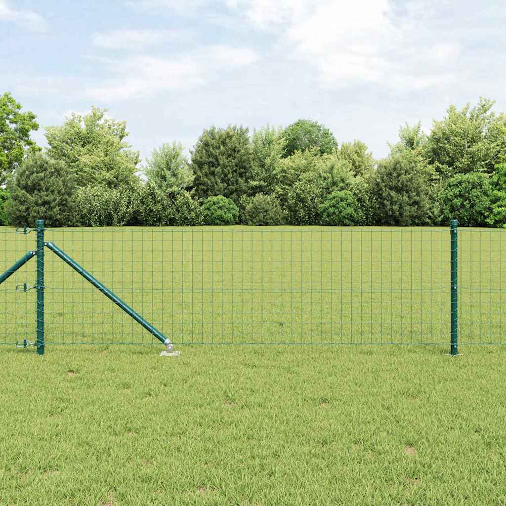 vidaXL Ground Spike Fence Post 13 pcs Green Powder-Coated Steel 1