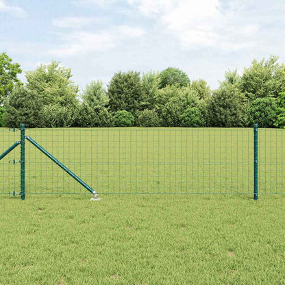 vidaXL Ground Spike Fence Post 13 pcs Green Powder-Coated Steel 1