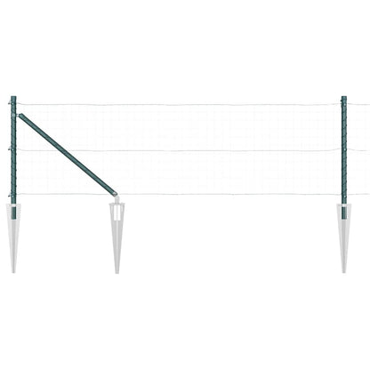 vidaXL Ground Spike Fence Post 13 pcs Green Powder-Coated Steel 5
