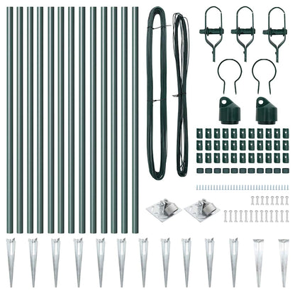 vidaXL Ground Spike Fence Post 13 pcs Green Powder-Coated Steel 4