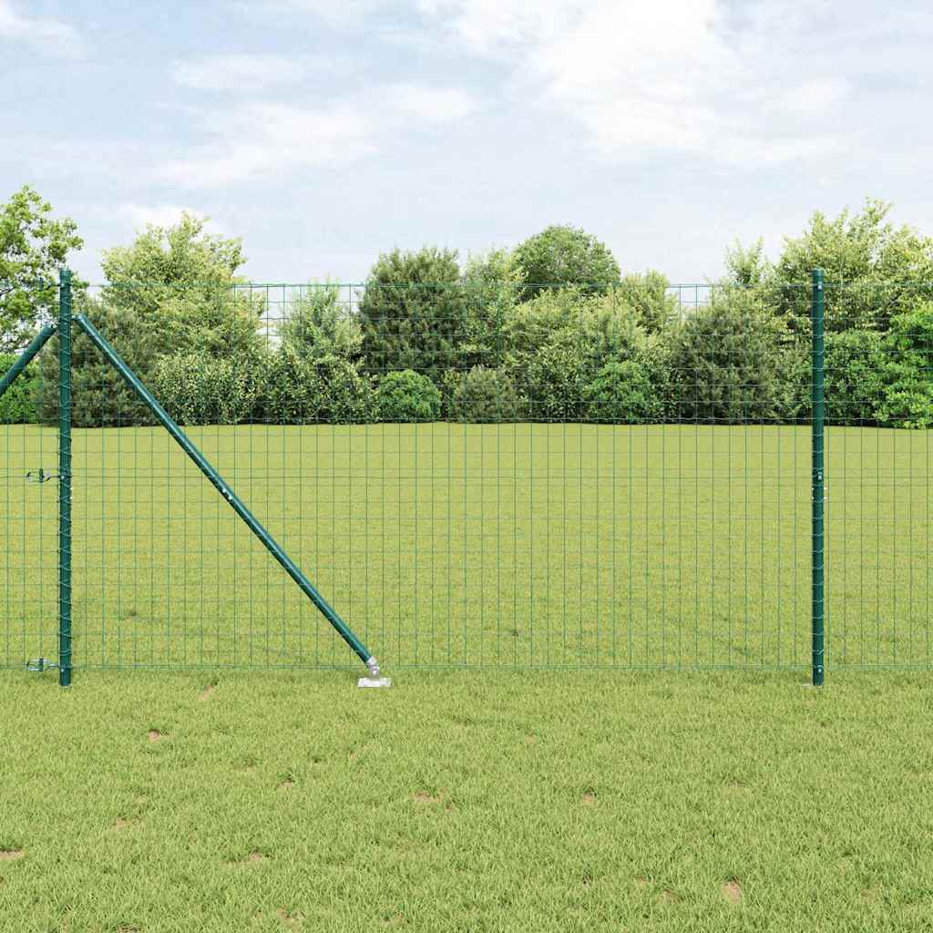 vidaXL Ground Spike Fence Post 7 pcs Green Powder-Coated Steel 1