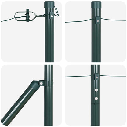vidaXL Ground Spike Fence Post 7 pcs Green Powder-Coated Steel 6