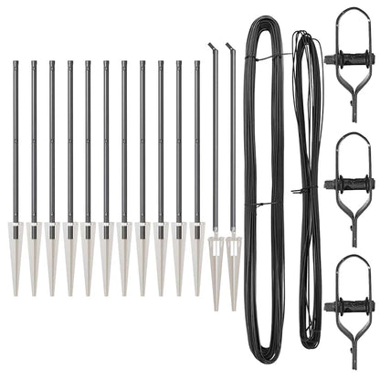 vidaXL Ground Spike Fence Post 13 pcs Grey Powder-Coated Steel 4