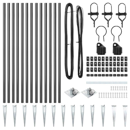 vidaXL Ground Spike Fence Post 13 pcs Grey Powder-Coated Steel 5