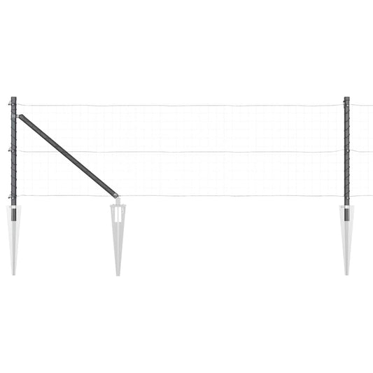 Ground Spike Fence Post Powder-Coated Steel Grey