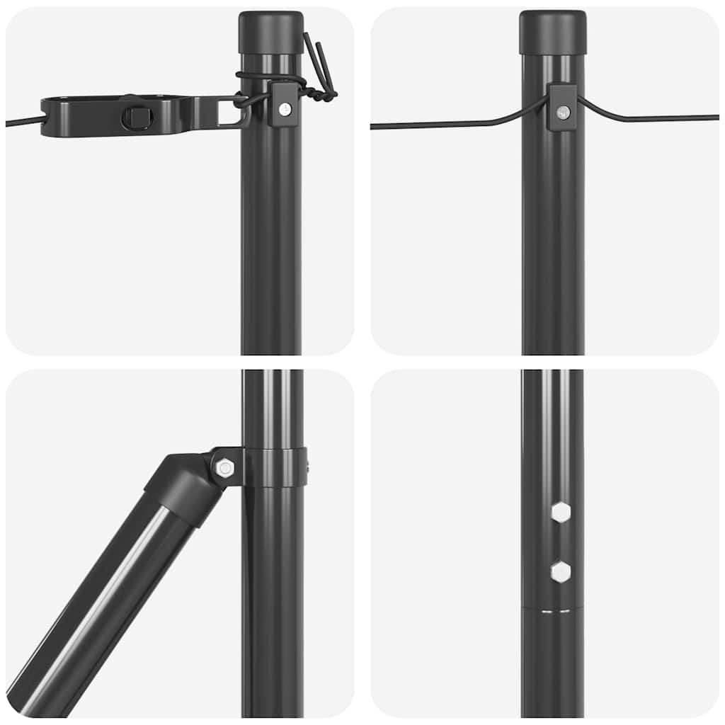 vidaXL Ground Spike Fence Post 7 pcs Grey Powder-Coated Steel 6