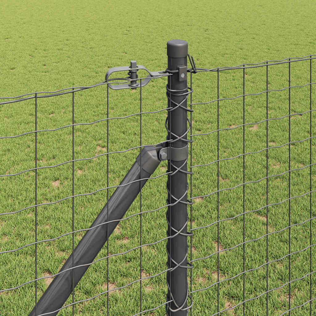 vidaXL Ground Spike Fence Post 7 pcs Grey Powder-Coated Steel 3