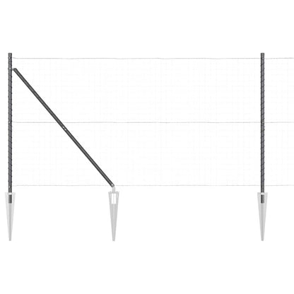 vidaXL Ground Spike Fence Post 7 pcs Grey Powder-Coated Steel 2