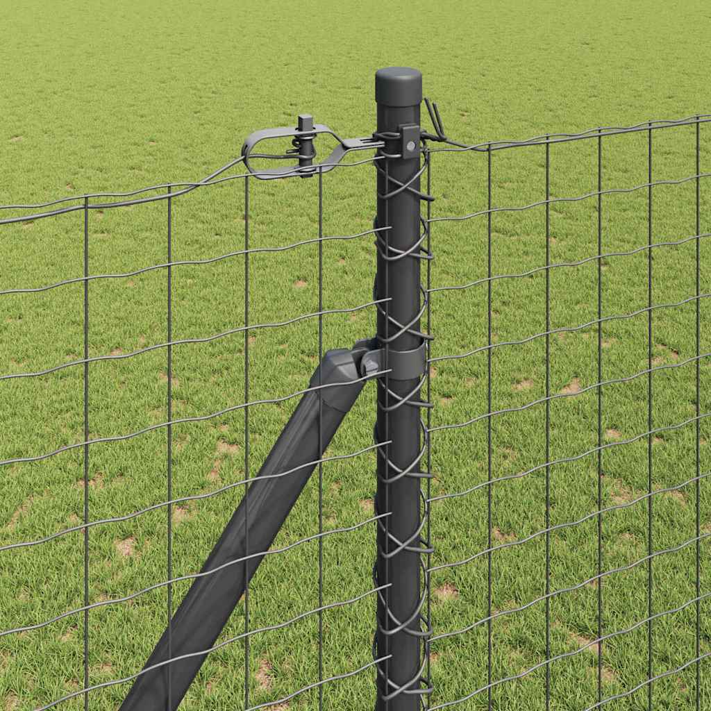 vidaXL Ground Spike Fence Post 7 pcs Grey Powder-Coated Steel 3