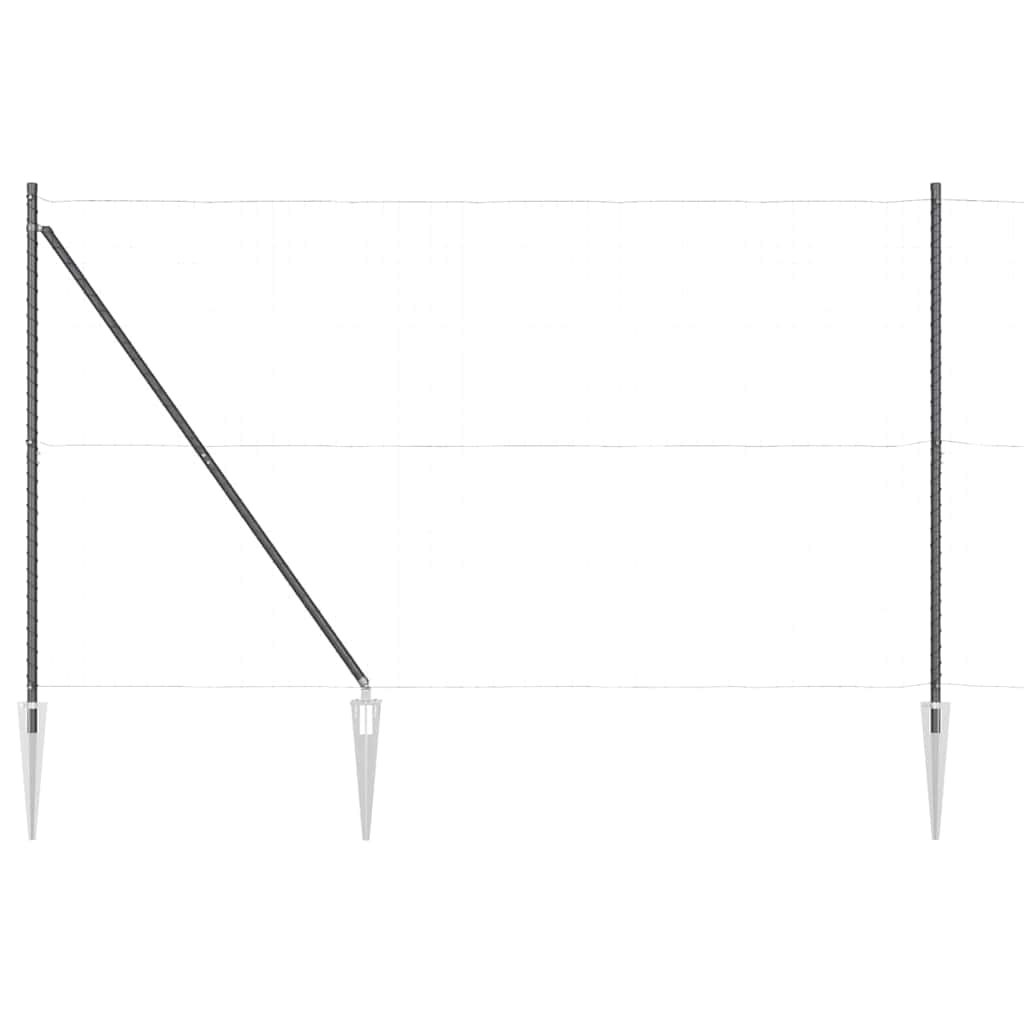 vidaXL Ground Spike Fence Post 7 pcs Grey Powder-Coated Steel 5