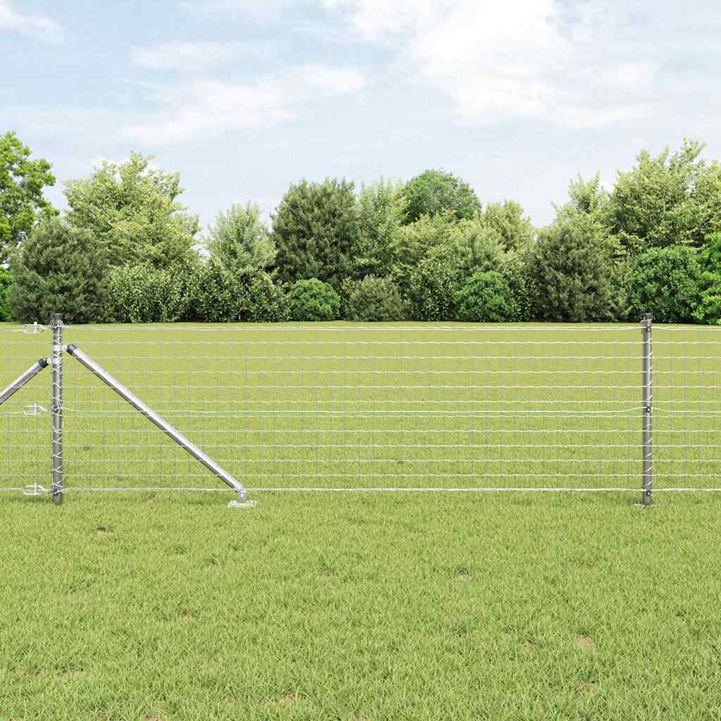 vidaXL Ground Spike Fence Post 13 pcs Silver Powder-Coated Steel 3
