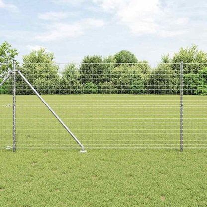 vidaXL Ground Spike Fence Post 7 pcs Silver Powder-Coated Steel 1
