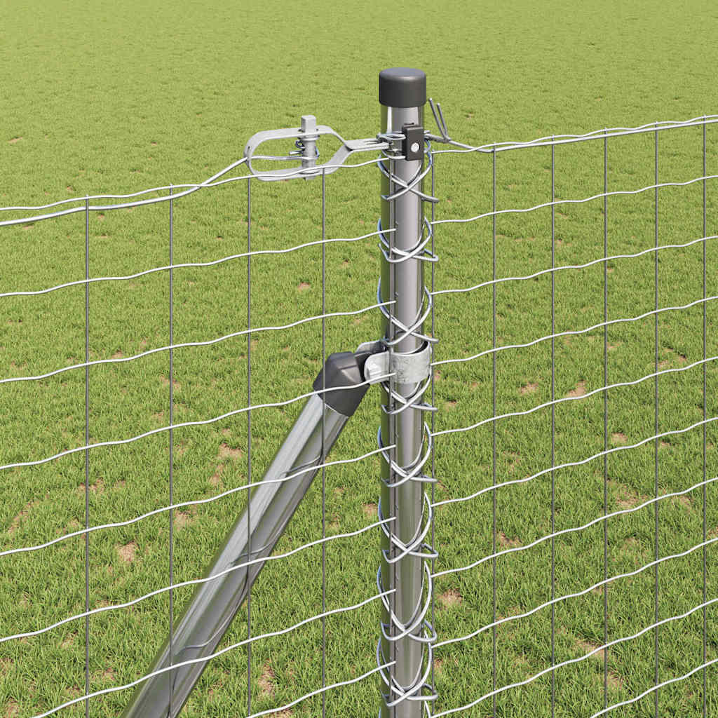 vidaXL Ground Spike Fence Post 7 pcs Silver Powder-Coated Steel 3