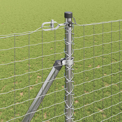 vidaXL Ground Spike Fence Post 7 pcs Silver Powder-Coated Steel 3