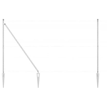 vidaXL Ground Spike Fence Post 7 pcs Silver Powder-Coated Steel 2
