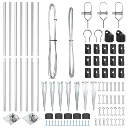 vidaXL Ground Spike Fence Post 7 pcs Silver Powder-Coated Steel 5