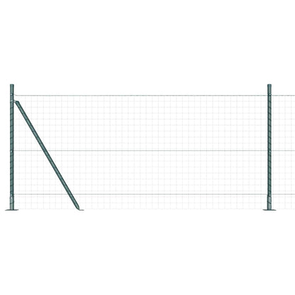 vidaXL Fence Post with Concrete Base 13 pcs Green Powder-Coated Steel 6